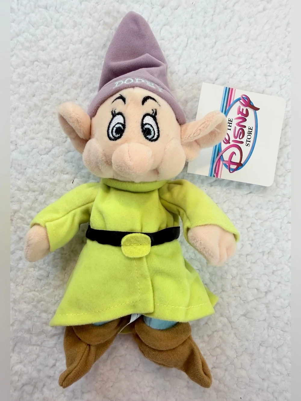 (VTG NWT) DISNEY • 1997 Complete Snow White Seven Dwarfs Plush Set w/ Bag